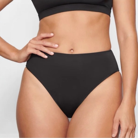 NWT SKIMS Recycle Swim Bikini Bottom Black 4X - Picture 1 of 5